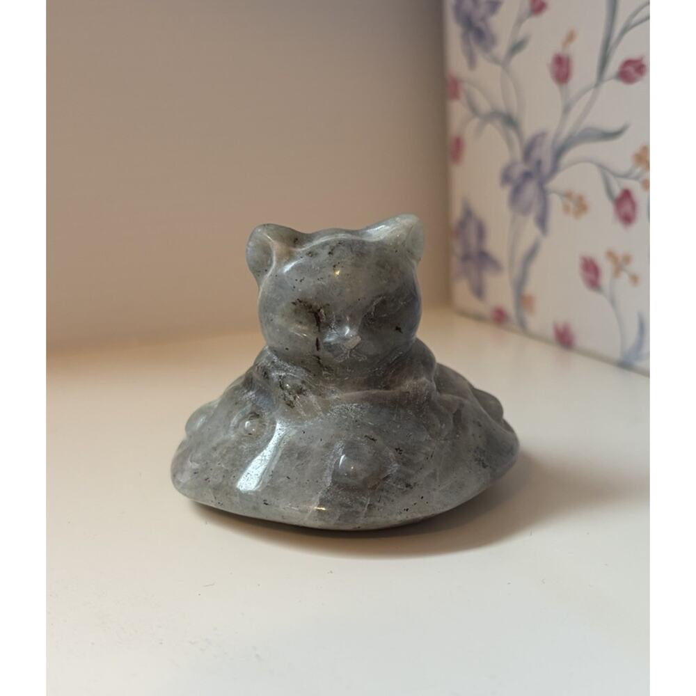 Cat Alien Labradorite Crystal Statue